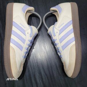 Adidas Samba OG Originals Shoes Cream White Violet Tone Sand JI2678 Women's